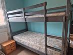 Antraciet stapelbed met 2 matrassen, Ophalen of Verzenden, Stapelbed