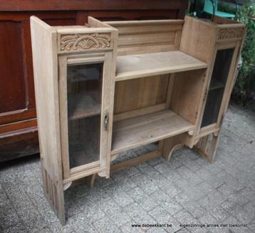 Retro vintage antieke oude eiken kast glazenkast opzetkast  beschikbaar voor biedingen