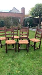 6 eiken stoelen met riet, Antiek en Kunst, Ophalen