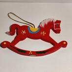 kerstboom versiering Vintage Red Rocking Horse Wood Christma, Ophalen of Verzenden