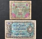 Bankbiljetten Duitsland 1944 - Alliierte Militärbehörde, Postzegels en Munten, Setje, Duitsland, Ophalen of Verzenden