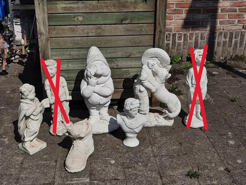 5 Verschillende tuinbeelden uit beton en/of gips, Tuin en Terras, Tuinbeelden, Gebruikt, Beton, Ophalen
