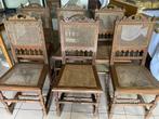 6 antieke houten stoelen, Ophalen, Gebruikt, Bruin, Vijf, Zes of meer stoelen