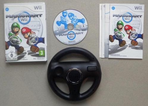 Mario Kart + origineel stuurtje zwart voor de Nintendo Wii, Games en Spelcomputers, Games | Nintendo Wii, Zo goed als nieuw, Ophalen of Verzenden