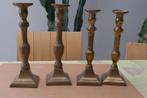 Kandelaar kandelaar, twee paar, antiek brons, vintage deco, Ophalen of Verzenden, Brons