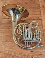 Finke Gold Brass Bb / F Double French Hoorn met stop ventiel, Muziek en Instrumenten, Ophalen, Zo goed als nieuw, F-hoorn, Met koffer
