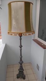 Vintage staande lamp in puur tin en varkensblaas, Antiek en Kunst, Ophalen of Verzenden