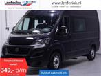 Fiat Ducato 2.3 MultiJet 120 pk Dubbel Cabine L2H2 Navi Came, Auto's, Zwart, Bedrijf, Cruise Control, 231 g/km