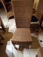 8 chaises rotin et teck, Huis en Inrichting, Stoelen, Ophalen, Riet of Rotan, Bruin, Zo goed als nieuw