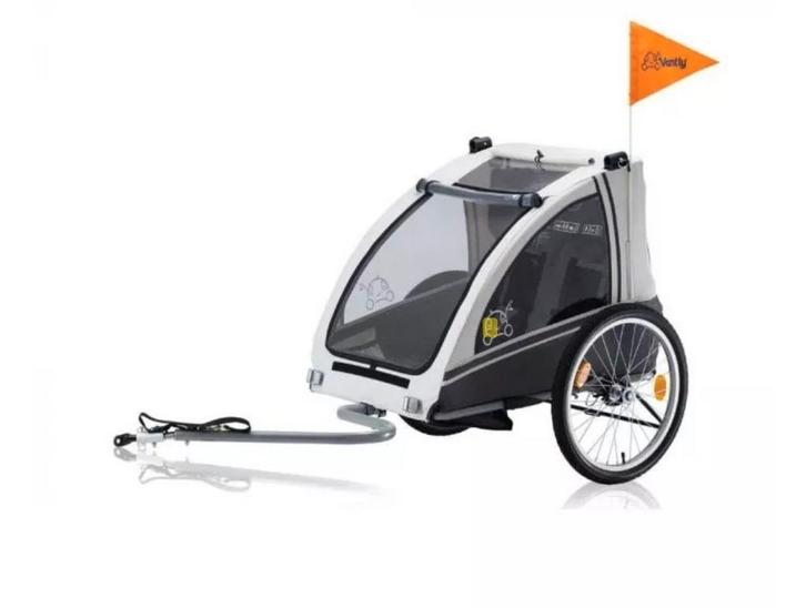 Fietskar Vantly voor 2 kindjes, Fietsen en Brommers, Fietsaccessoires | Aanhangwagens en Karren, Zo goed als nieuw, Opvouwbaar