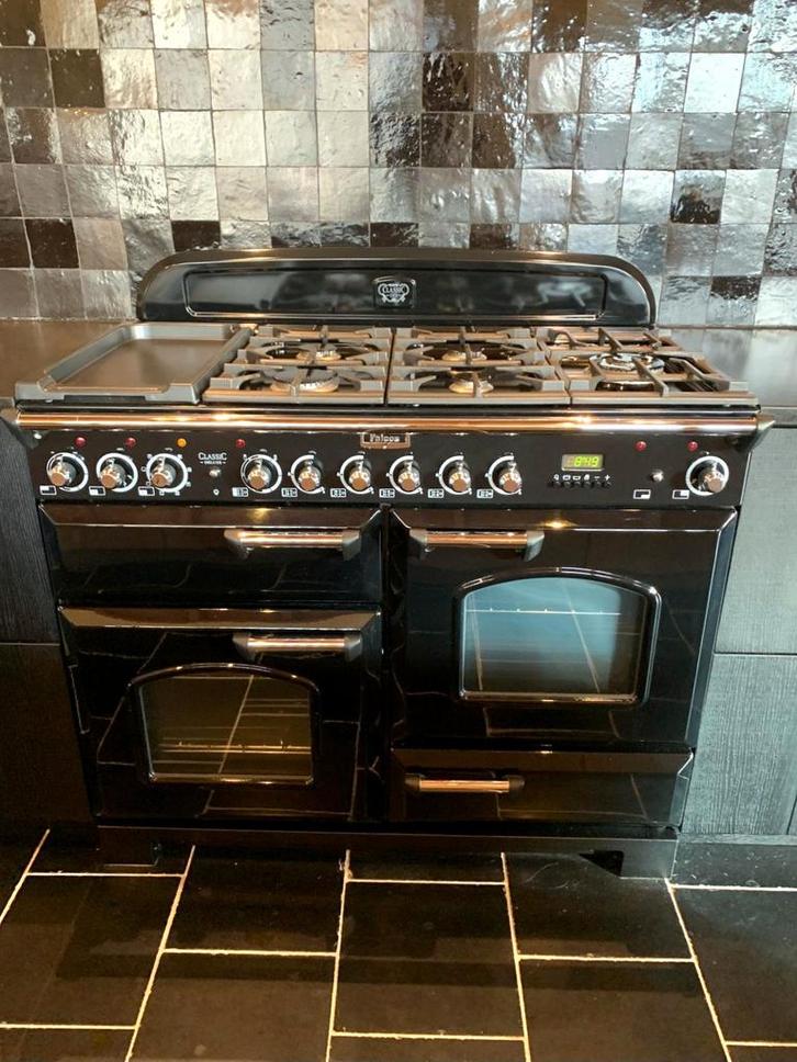 Falcon 110 Classic Deluxe gas/elektro, Elektronische apparatuur, Fornuizen, Zo goed als nieuw, Tussenbouw, Gas, 5 kookzones of meer