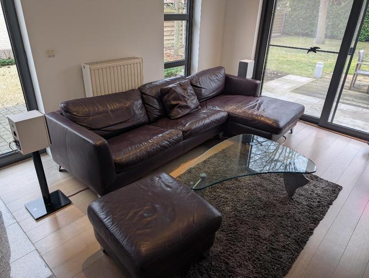 Lederen zetel (Aubergine) van Machalke, Maison & Meubles, Canapés | Sofas & Chaises Longues, Utilisé, Quatre personnes ou plus