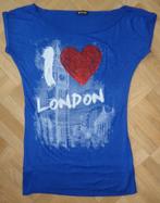 Blauwe shirt "i love london" S/M, Kleding | Dames, Ophalen of Verzenden