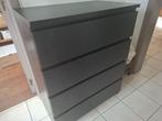 Commode 4 tiroirs, brun noir, 80x100 cm - MALM, Ophalen, Gebruikt, 100 tot 150 cm, 50 tot 100 cm