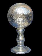 Vintage dikke porteperruque in verre chromee glas 24cm, Enlèvement