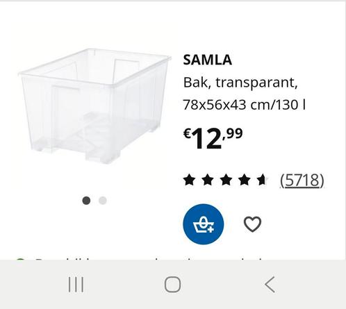 2 transparante opbergboxen Ikea, in goede staat, Doe-het-zelf en Bouw, Kratten en Dozen, Ophalen