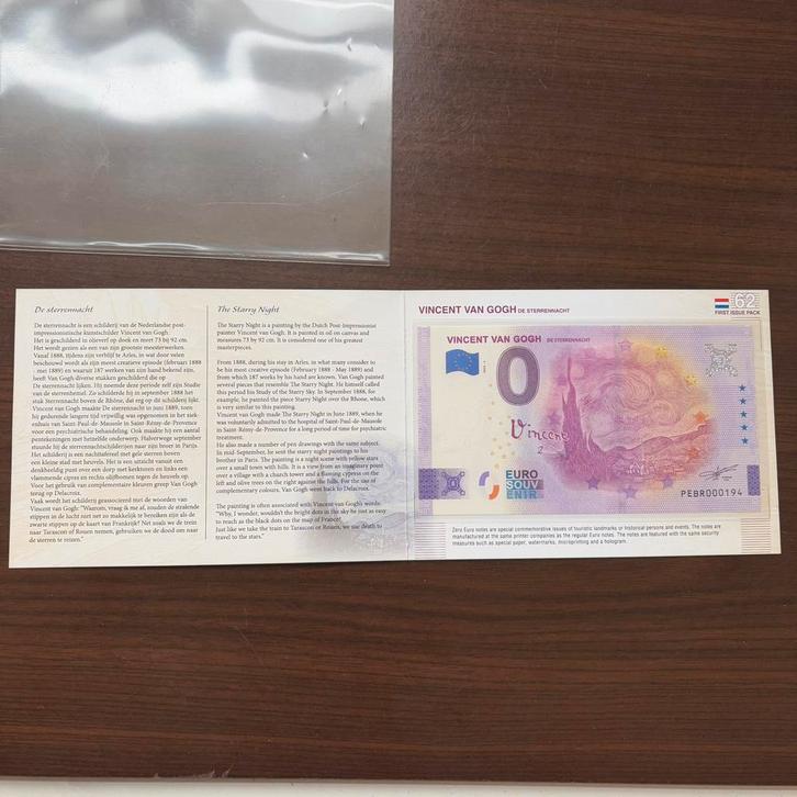 Van Gogh De Sterrennacht 0 Euro First Issue Pack, Postzegels en Munten, Bankbiljetten | Europa | Eurobiljetten, Setje, Ophalen of Verzenden