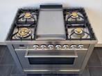 ️☘️ Poêle Boretti de luxe 90 cm en acier inoxydable + plaque, Electroménager, Cuisinières, Comme neuf, 5 zones de cuisson ou plus