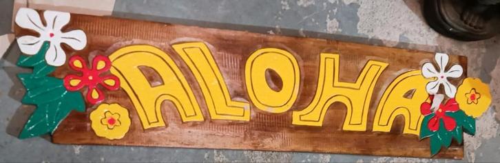 planche murale aloha 100 cm en bois d albesia, Antiek en Kunst, Kunst | Beelden en Houtsnijwerken