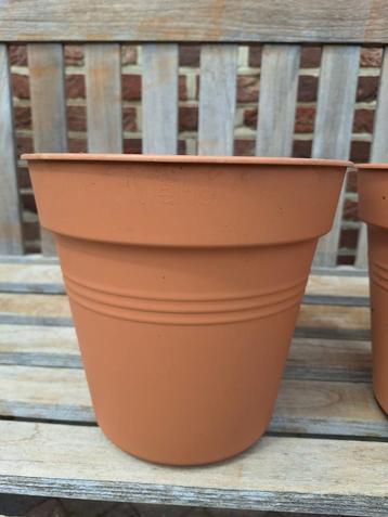 3x bloempot 24cm, Tuin en Terras, Ophalen, Zo goed als nieuw, Terracotta
