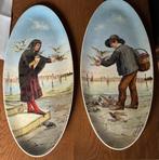 Paire d’assiettes en faïence, signées., Enlèvement