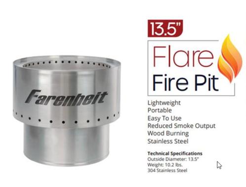 Fire pit FLARE13’’ – vuurschotel voor outdoor gebruik, Caravanes & Camping, Caravanes Accessoires, Neuf, Enlèvement ou Envoi