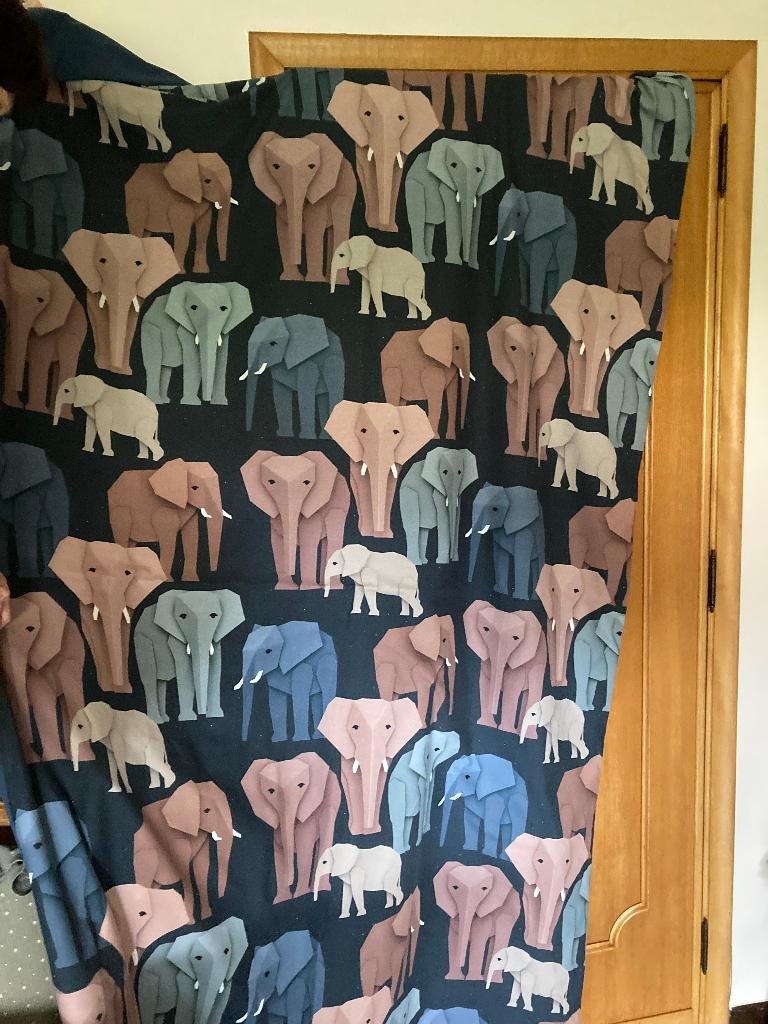 1 persoonsdekbedovertrek grijs met olifanten + kussensloop, Dekbedovertrek, Ophalen of Verzenden, Zo goed als nieuw, Grijs