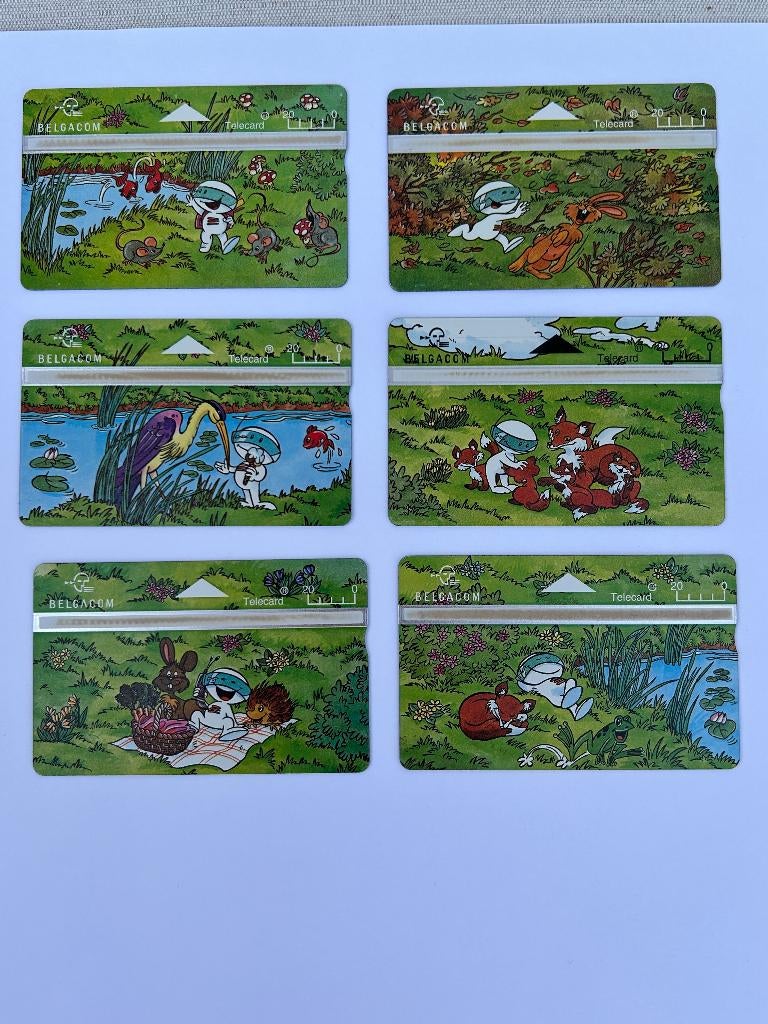 Lot de 6 télécartes Belgacom avec motif Schtroumpf, Collections, Cartes de téléphone, Enlèvement