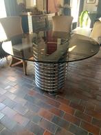 Ronde eettafel diameter 125 meter, Ophalen, Gebruikt, 50 tot 75 cm, Glas