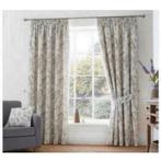 Rideaux plissés en coton chiné Dreams & Drapes 229 x 229 cm, Maison & Meubles, Neuf, 200 cm ou plus, Enlèvement ou Envoi, Crème