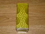 Vierkante geel groene vintage vaas, Enlèvement ou Envoi