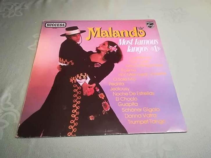 Elpee vinyl Most Famous Tangos 1 / Malando & tango orchestra, Cd's en Dvd's, Vinyl | Latin en Salsa, Zo goed als nieuw, 12 inch