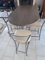 Hoge keukentafel met 5 stoelen, Huis en Inrichting, Ophalen, Gebruikt