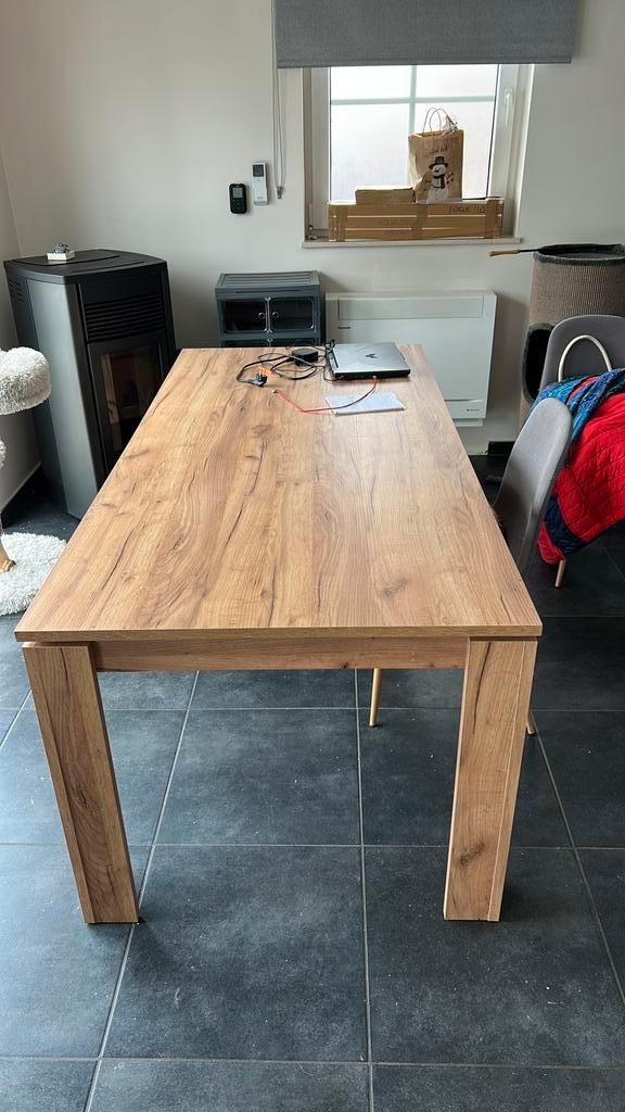 Table longue de cuisine, Maison & Meubles, Tables | Tables à manger, Comme neuf, Chêne, Enlèvement