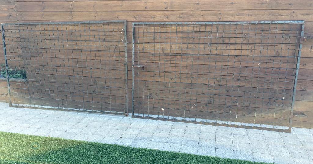 Grote ijzeren poort +/- 4m50, Ophalen, Gebruikt, 100 tot 150 cm, IJzer