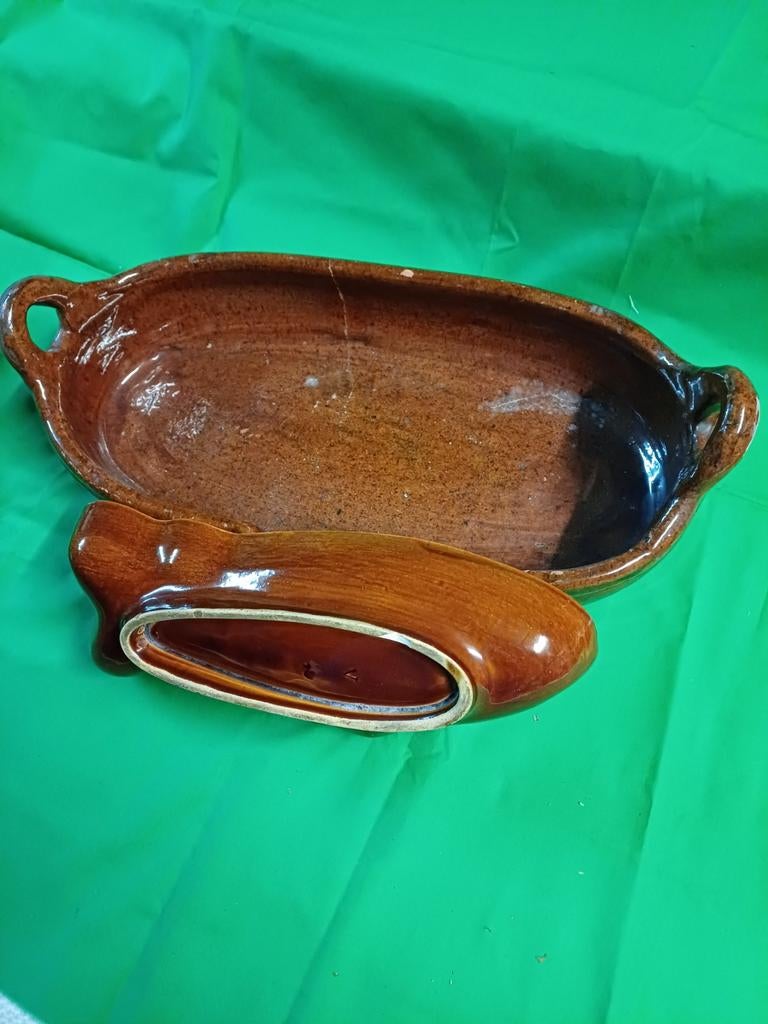 Geëmailleerde terracotta bakschalen, Antiek en Kunst, Antiek | Schalen, Ophalen