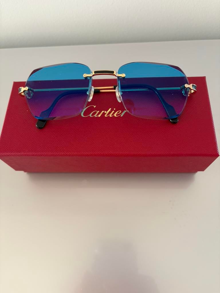Cartier zonnebril, Zonnebril, Blauw, Zo goed als nieuw, Ophalen