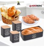 Boîte à pain 4 pièces Herzberg avec couvercle neufe lot, Enlèvement ou Envoi, Neuf, Noir
