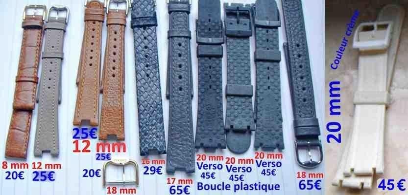 Bracelets Tissot en cuir ou silicone (TwoTimer) de 8 à 20 mm, Bijoux, Sacs & Beauté, Bracelets, Enlèvement ou Envoi, Neuf, Autres couleurs