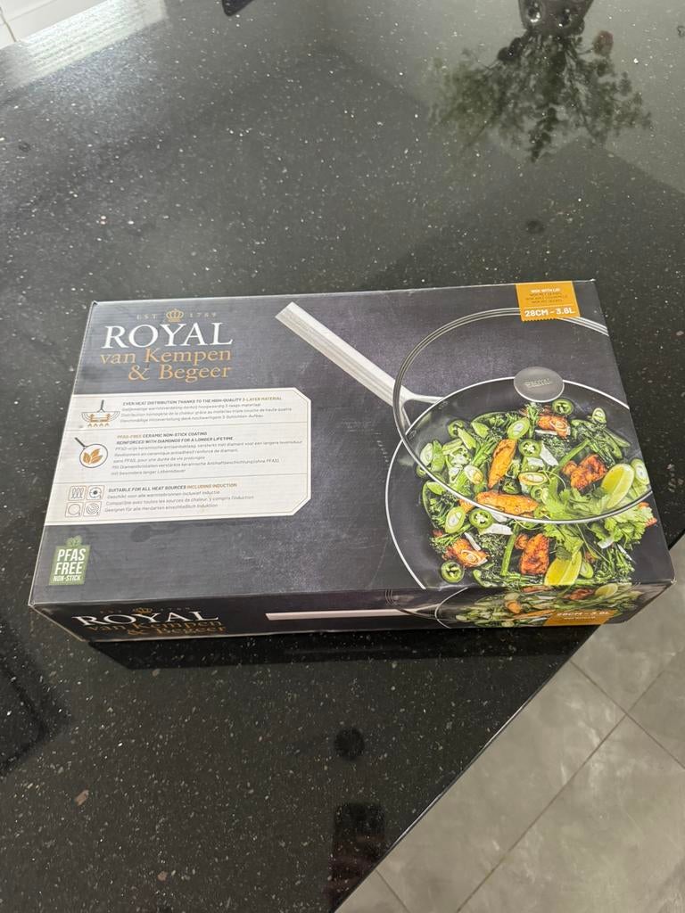 2 Nieuwe wokpan van Royal van Kempen & Begeer (28 cm – 3.6L), Ophalen, Nieuw