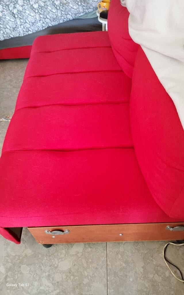 Salon in u vorm rode kleur en kan dienen als bed, Ophalen, Gebruikt, Overige maten, 300 cm of meer