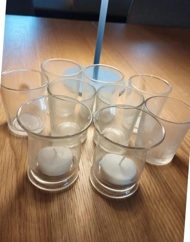 Lot de 9 bougeoirs en verre, Enlèvement, Comme neuf