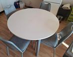 Keukentafel wit en stoelen, Huis en Inrichting, Ophalen, Gebruikt