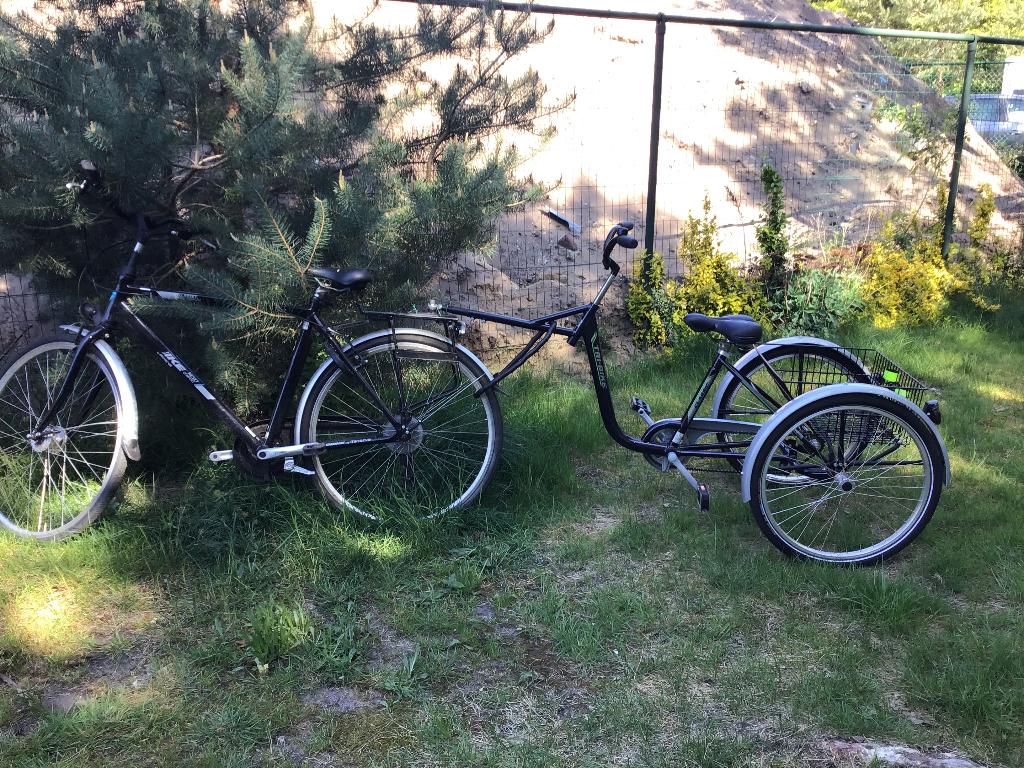 Fiets met aanhangfiets, Fietsen en Brommers, Fietsaccessoires | Aanhangwagens en Karren, Ophalen, Aanhangfiets