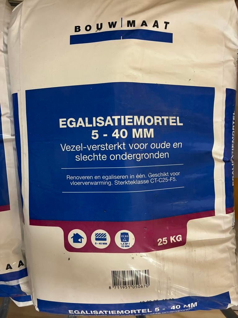 Egalisatie mortel, Ophalen, Nieuw