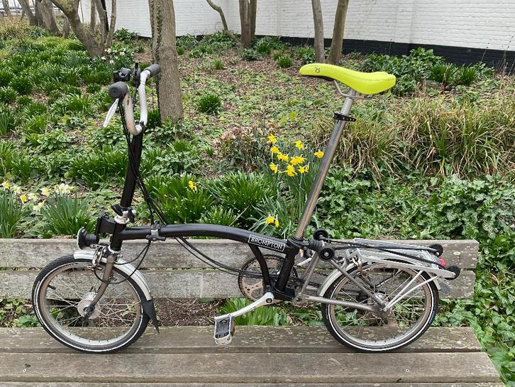 Brompton vouwfiets M6R - lichte titanium-versie, Fietsen en Brommers, Fietsen | Vouwfietsen, Gebruikt, Brompton, 16 tot 18 inch