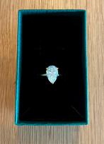 Ring 4 CT moissanite diamant goud 18 K peervormig size: 8, Handtassen en Accessoires, Ringen, 18 tot 19, Nieuw, Ophalen of Verzenden
