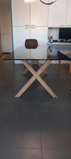 tafel, Ophalen, Glas, 50 tot 100 cm, Zo goed als nieuw