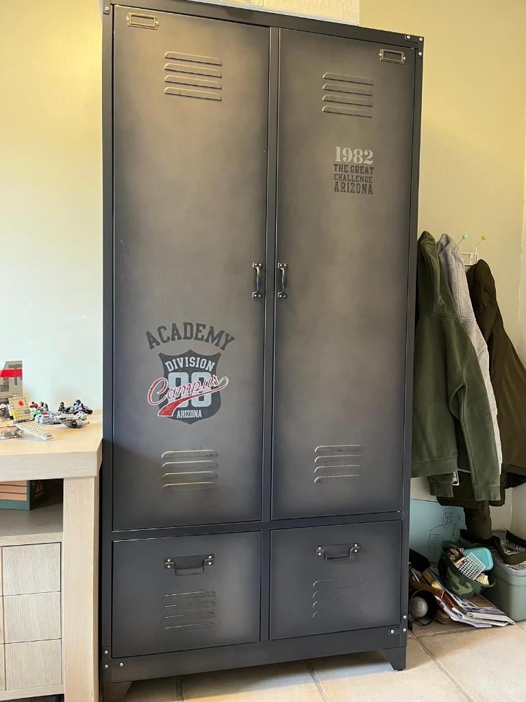 Metalen industriële kleerkast Maison du Monde, Gebruikt, 50 tot 100 cm, Metaal, 50 tot 75 cm