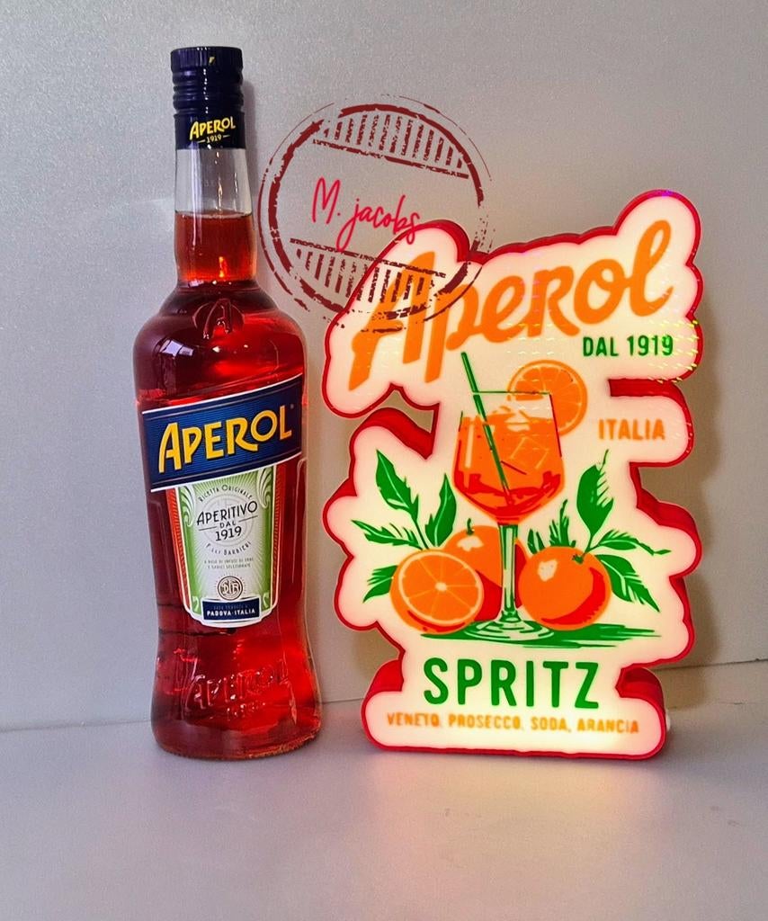 Aperol Spritz reclamebak inclusief LED verlichting., Ophalen of Verzenden, Nieuw, Lichtbak of (neon) lamp